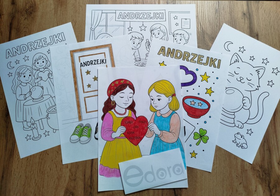Andrzejki Kolorowanka przedszkole szkoła 1-3