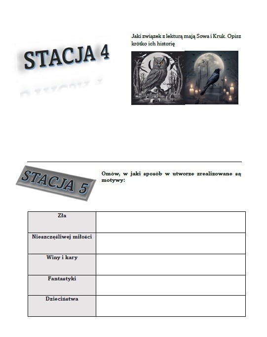 Stacje zadaniowe "Dziady, część II"