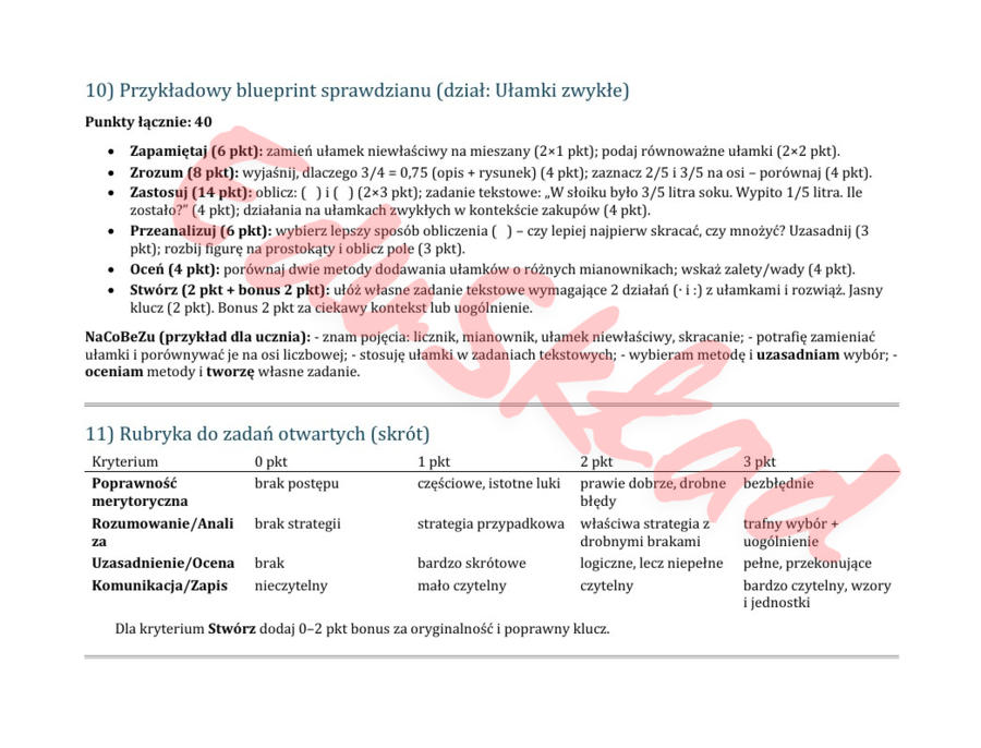 Skuteczne ocenianie w matematyce: model Blooma