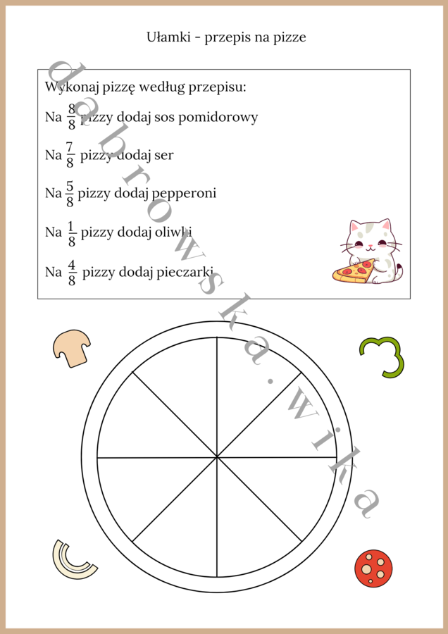 Ułamki - przepis na pizze