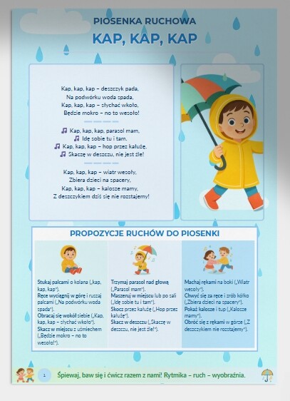 Piosenka ruchowa "Kap, kap, kap"