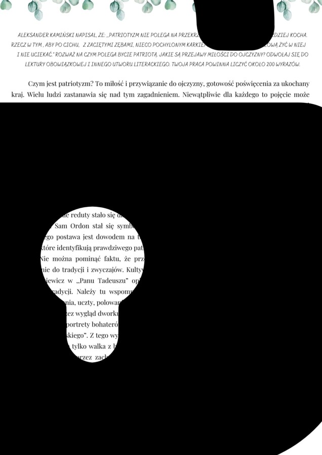 Wzorcowa rozprawka - HIT! PATRIOTYZM