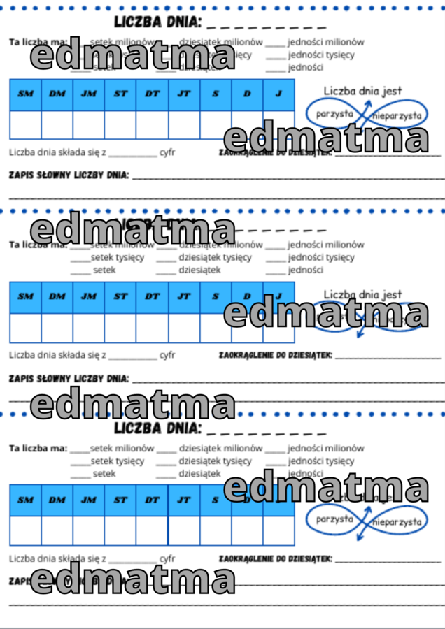 Liczba dnia - system dziesiątkowy