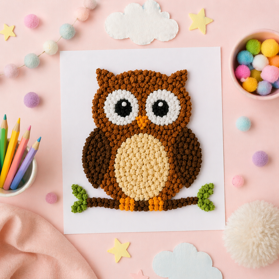 Naklej sowę – praca sensoryczna