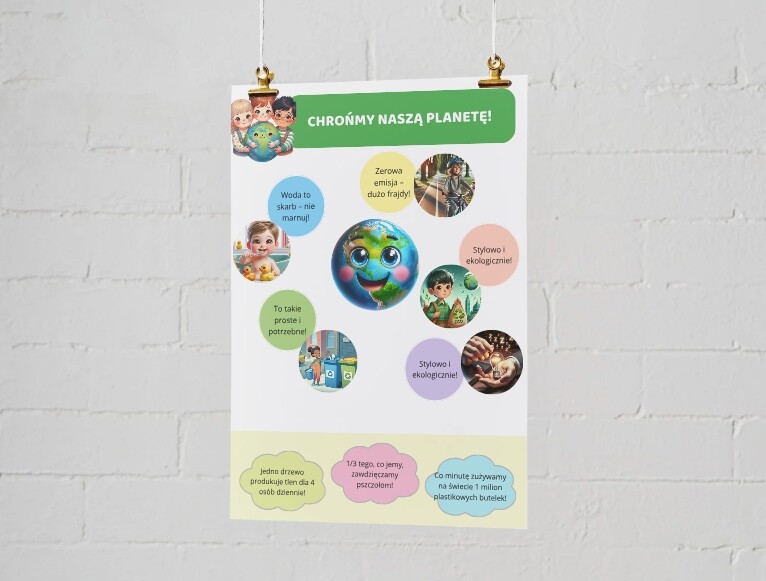 Plakaty. Ochrona środowiska. Różnorodność biologiczna. Sposoby dbania o planetę