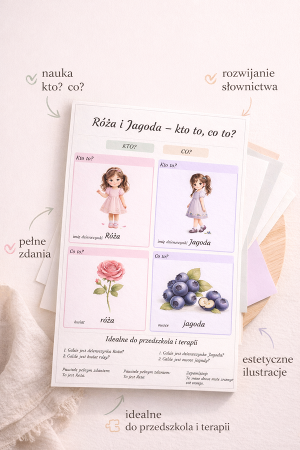 Karta obrazkowa: Róża i Jagoda – kto to, co to?