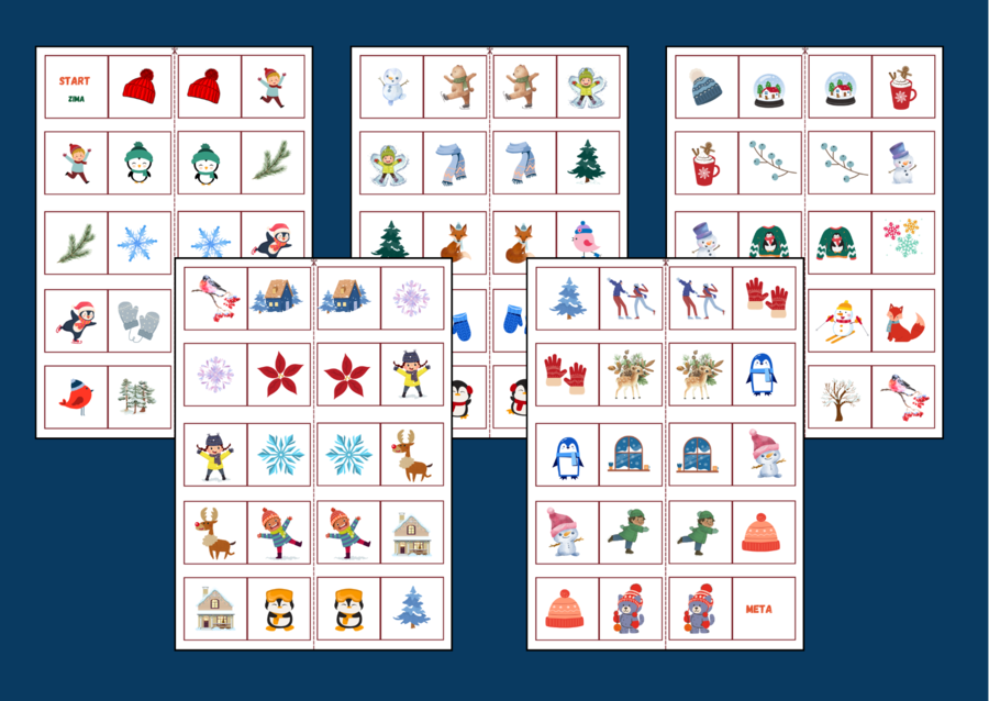 ZIMA – domino obrazkowe – biblioteka - świetlica - przedszkole