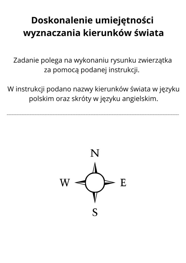 Karta pracy - klasa 4 - doskonalenie kierunków świata