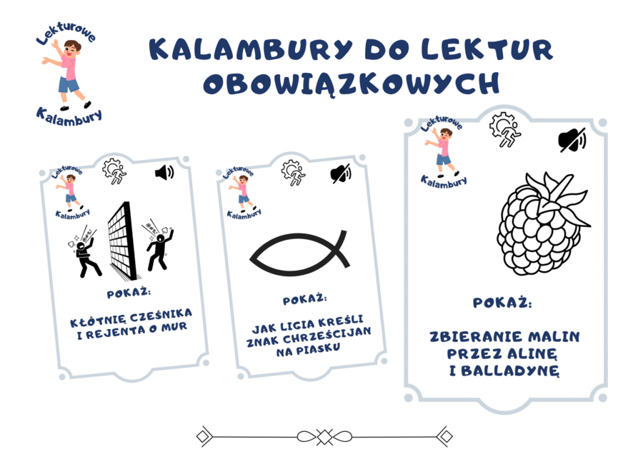 Kalambury do lektur z klas 7-8, lektury obowiązkowe
