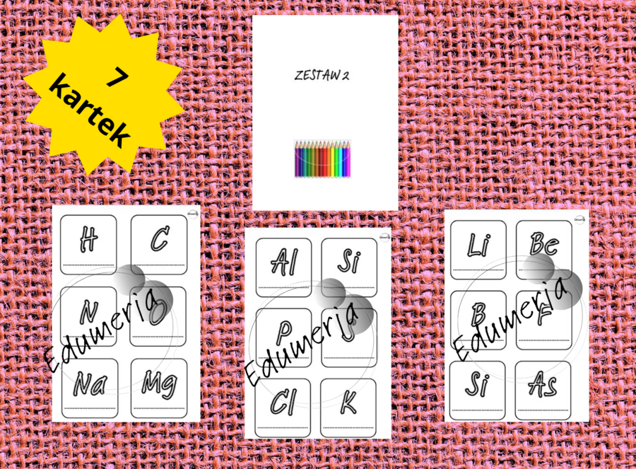 Proste karty z symbolami pierwiastków - DO KOLOROWANIA – idealne na lekcje chemii, powtórki, zastępstwa i zadania dla chętnych! Do pobrania i wydrukowania od razu