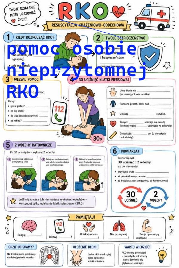 Pomoc osobie nieprzytomnej i RKO - Edukacja dla bezpieczeństwa klasa 8