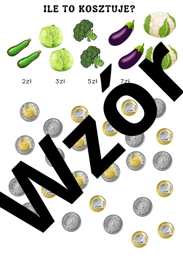 Zakupy- obliczenia pieniężna dla klasy 1