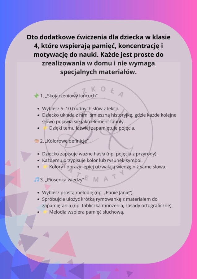📘 Efektywne metody uczenia się dla dzieci rozpoczynających naukę w klasie 4