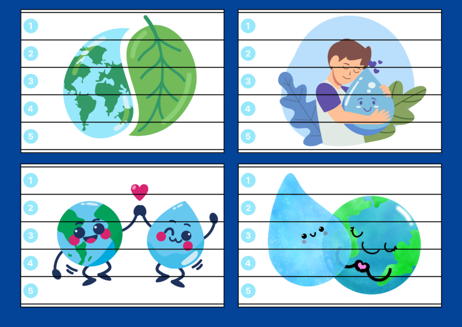 DZIEŃ WODY – puzzle – EKOLOGIA – wiosna - biblioteka – świetlica – przedszkole – 12 wersji