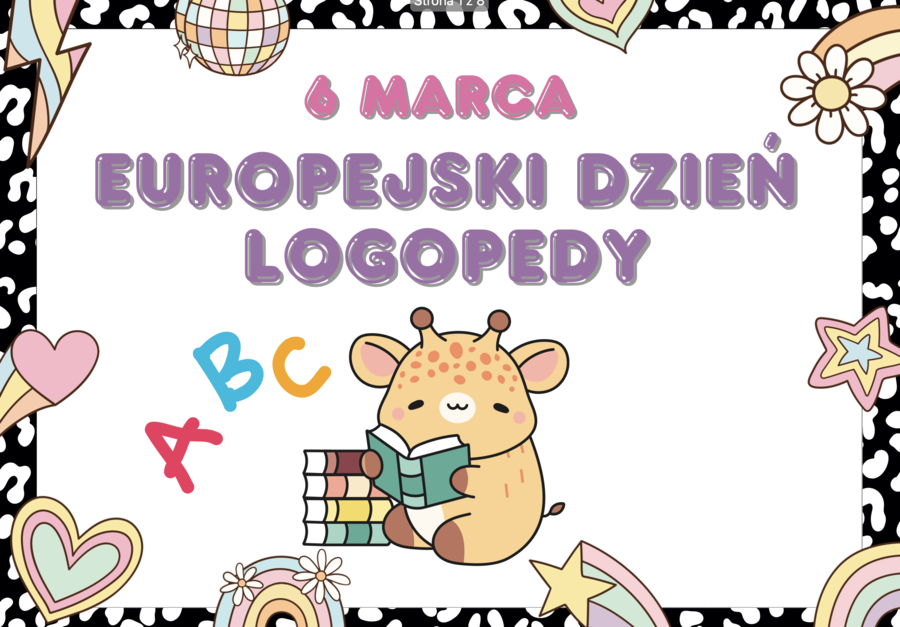 Gazetka na Europejski Dzień Logopedy - nowoczesna, kawaii.