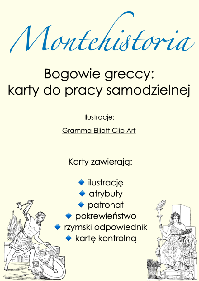Bogowie greccy: karty do pracy samodzielnej