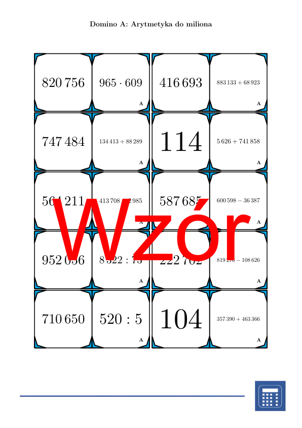 Domino - Arytmetyka do miliona | matematyka