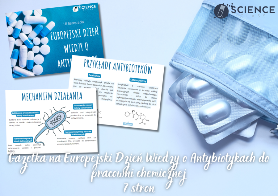 Gazetka na Europejski Dzień Wiedzy o Antybiotykach do pracowni chemicznej