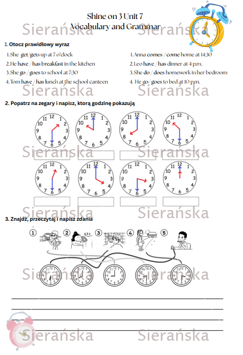 Shine on 3 Unit 7 Vocabulary and Grammar