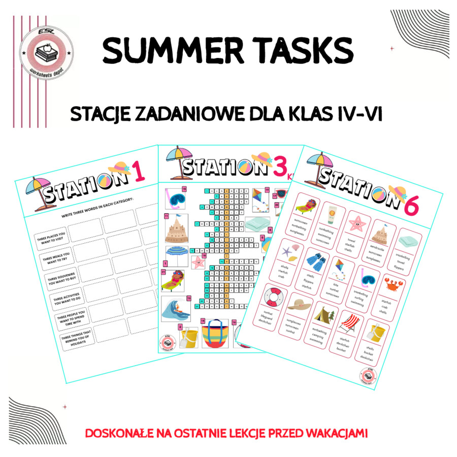 Summer tasks - stacje zadaniowe dla klas IV-VI
