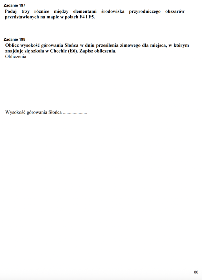 Zadania maturalne z geografii – Mapa