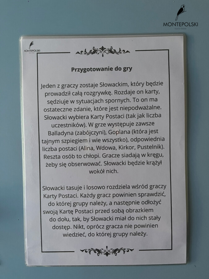 Zbrodnia Balladyny - gra karciana na motywach gry Mafia