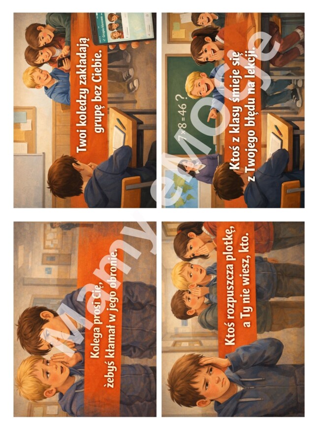 Karty sytuacyjne "Co byś zrobił, gdyby..." dla klas 4-8