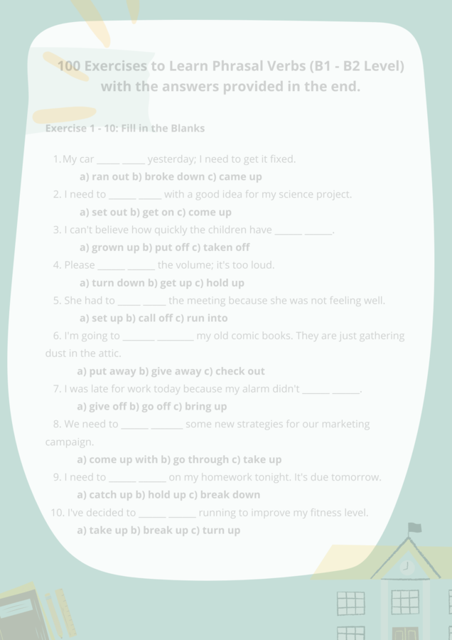 MATERIAŁY DO NAUKI JĘZYKA ANGIELSKIEGO! 📚🎉 Phrasal Verbs, sentence-based word formation, Key Word Transformation