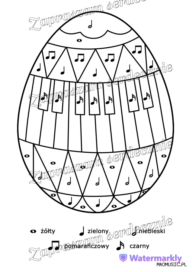 Pisanka 1 kolorowanka muzyczna