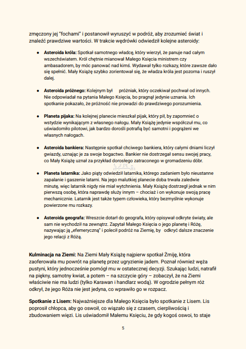 Mały Książę - streszczenie i opracowanie