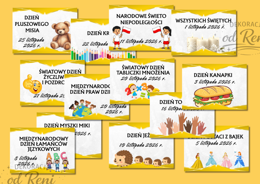 Kalendarz świąt, dni nietypowych i ważnych dat w roku szkolnym 2026/2027