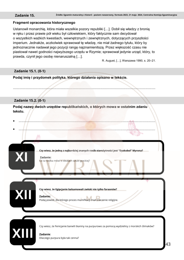 Na osi czasu - starożytność - powtórka do matury