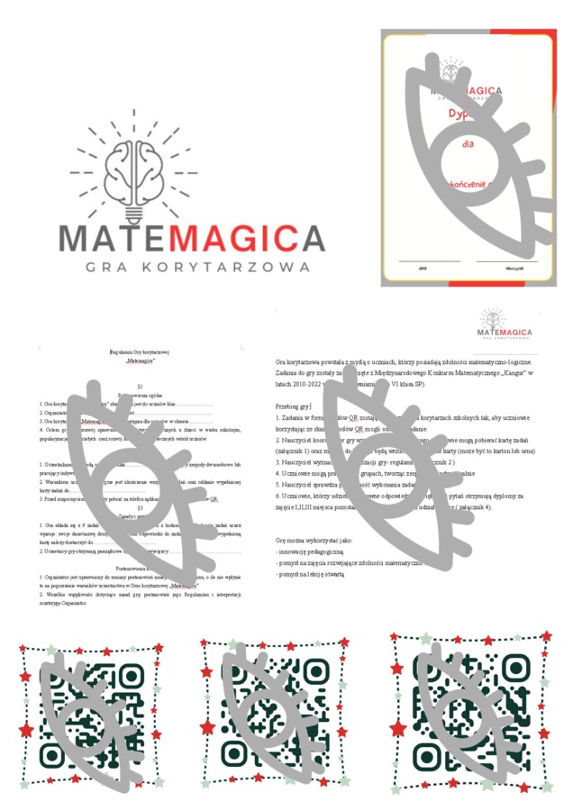 Gra korytarzowa "Matemagica" dla uczniów SP - komplet