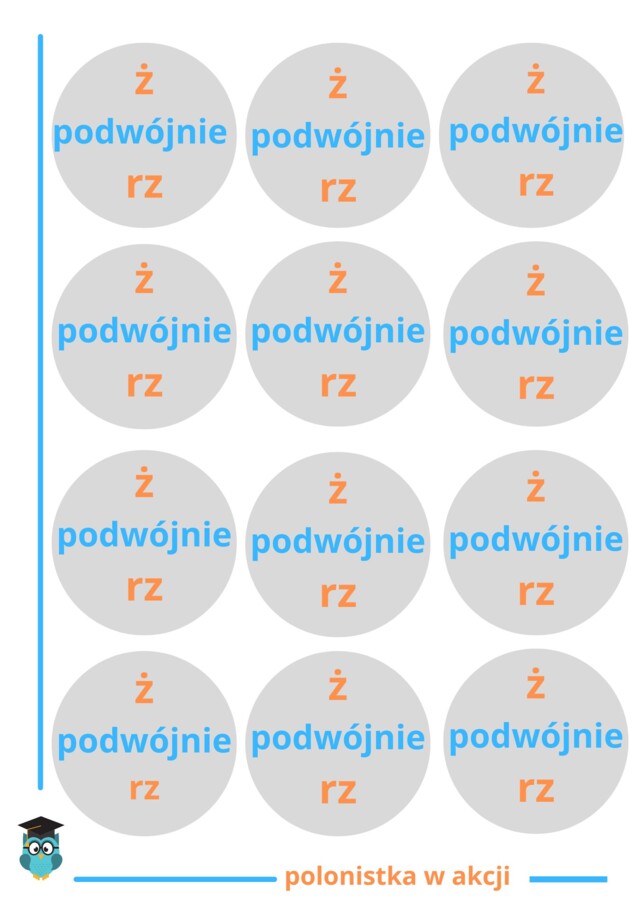 Podwójnie z wyrazami rz i ż - ortograficzna gra typu dobble