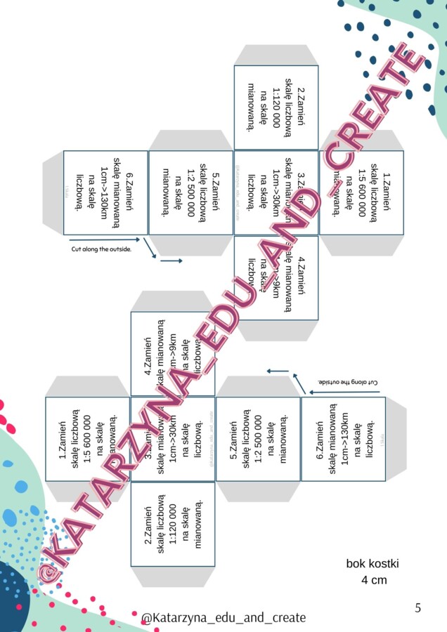 Kostki edukacyjne - mapa i skala