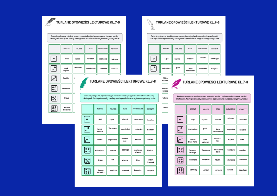 TURLANE OPOWIEŚCI LEKTUROWE - lektury kl.7-8 – opowiadanie – ćwiczenia redakcyjne