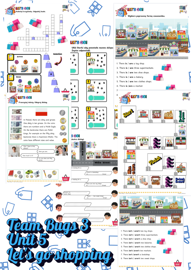 Karty Pracy - Team bugs 3 Unit 5 Let's go shopping