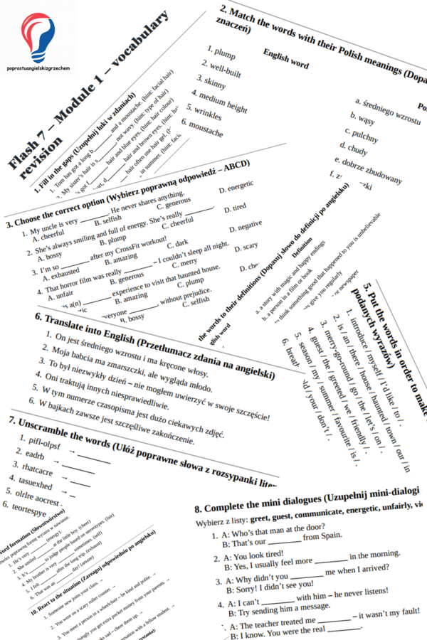 Flash 7 – Module 1 – vocabulary revision