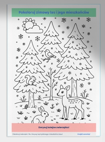 Kolorowa zima – zestaw kart pracy