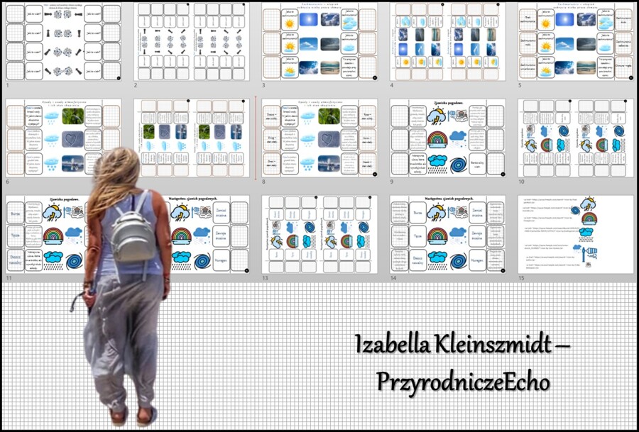 Notatka okienkowa/stacja zadaniowe/notatka interaktywna/notatka graficzna/karta pracy/sketchnotka „Wiatr, zachmurzenie, opady i osady atmosferyczne oraz zjawiska pogodowe”, „Składniki pogody” w pdf. Przyroda 4, dział „Poznajemy pogodę i inne zjawiska prz