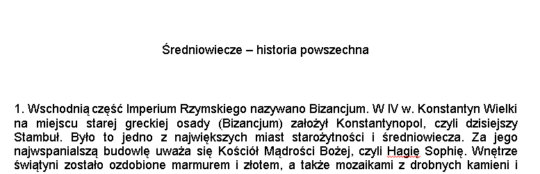 Średniowiecze - notatki