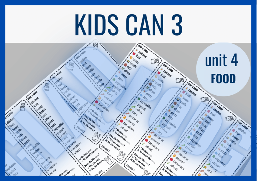 Kids Can 3 unit 4 FOOD– zakładki do książki