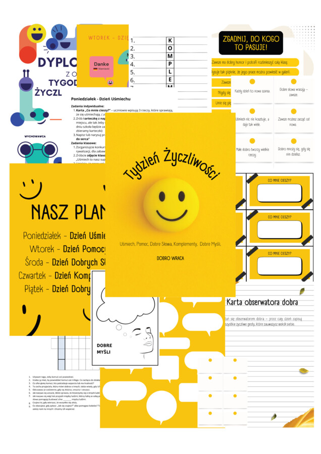 Tydzień Życzliwości – zestaw gotowych materiałów dla klas 1–8