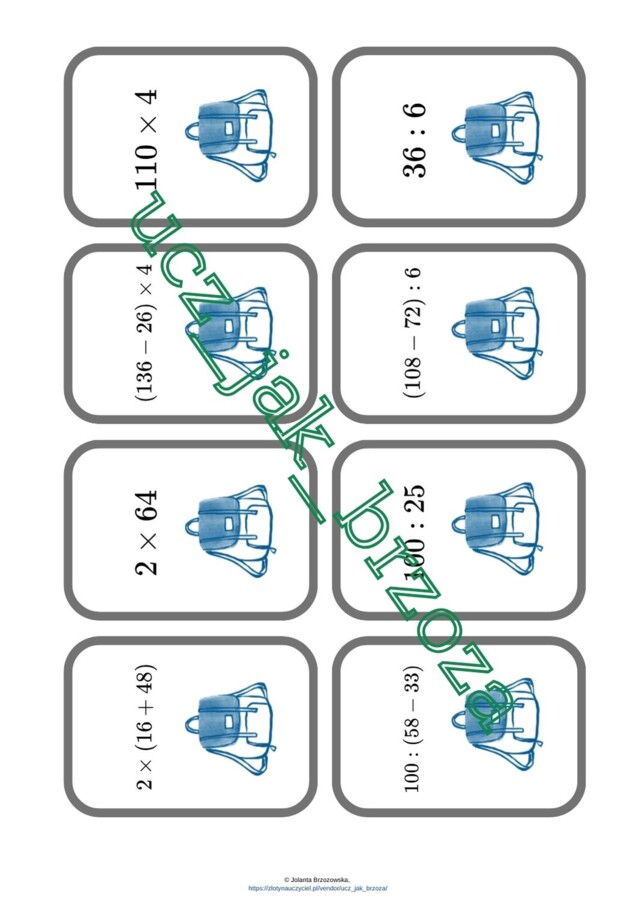 Kolejność działań, gra karciana "Czarny Piotruś"