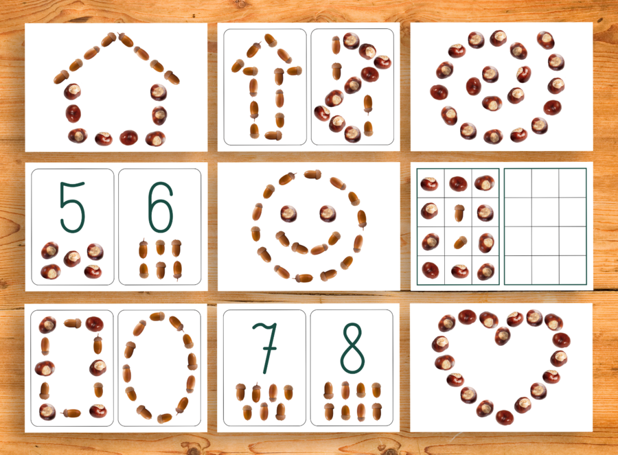 Kasztany i żołędzie - jesienne układanki