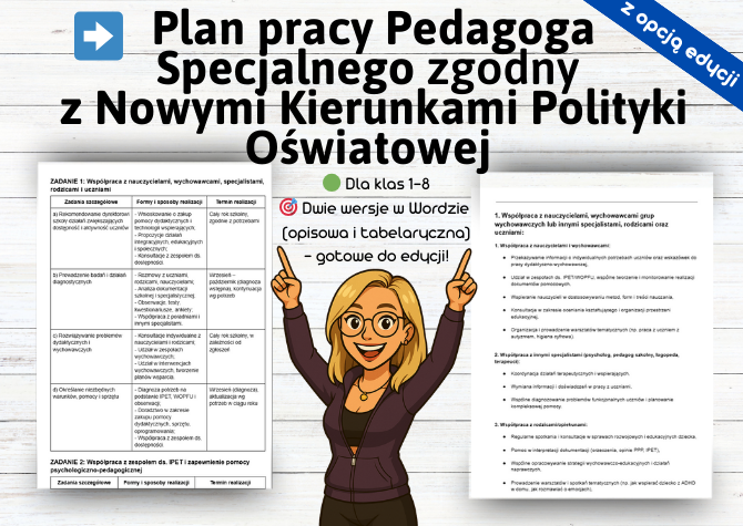 Plan pracy Pedagoga Specjalnego Klasy 1-8