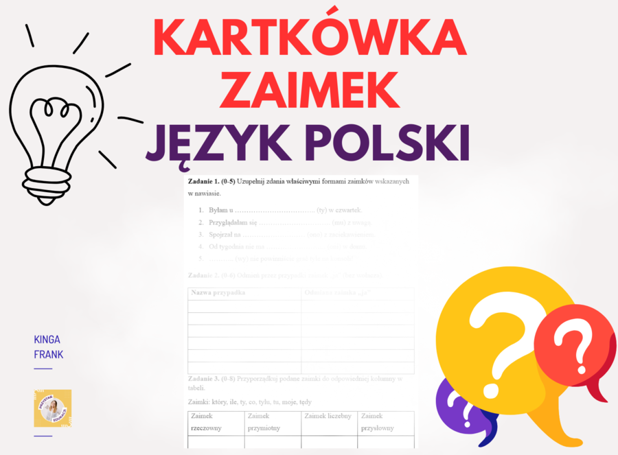 ZAIMEK - kartkówka/karta pracy - język polski + KLUCZ ODPOWIEDZI