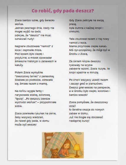 W deszczowy dzień wesoło się bawimy