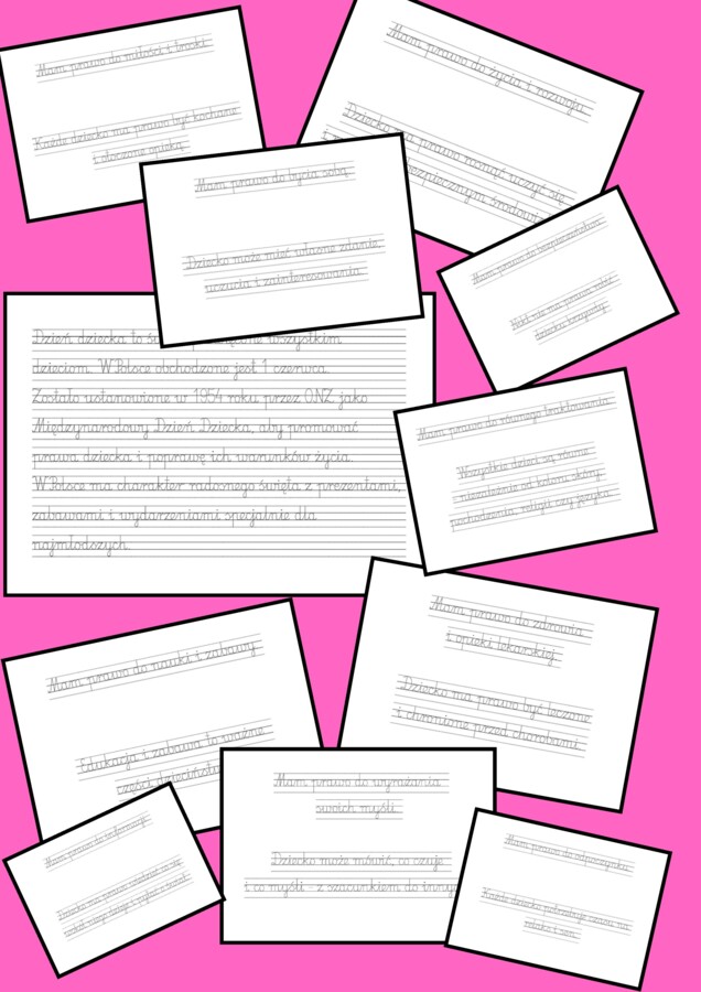 🎉 Dzień Dziecka z prawami dziecka! - 11 kart pracy - pisanie po śladzie - terapia ręki 🖍️👧👦