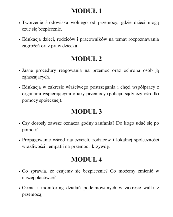 Projekt "STOP przemocy!" dla przedszkola i szkół podstawowych
